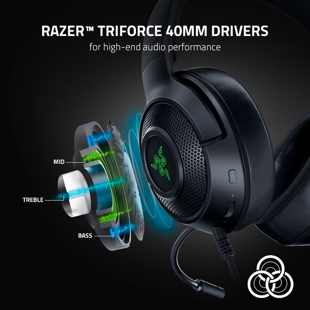 Kraken V3 X Wired Lightweight Gaming Headset for PC, PS5, PS4 via USB Type A Con